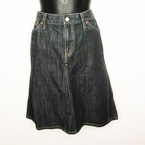 Gap Blue Denim A-line Midi Skirt